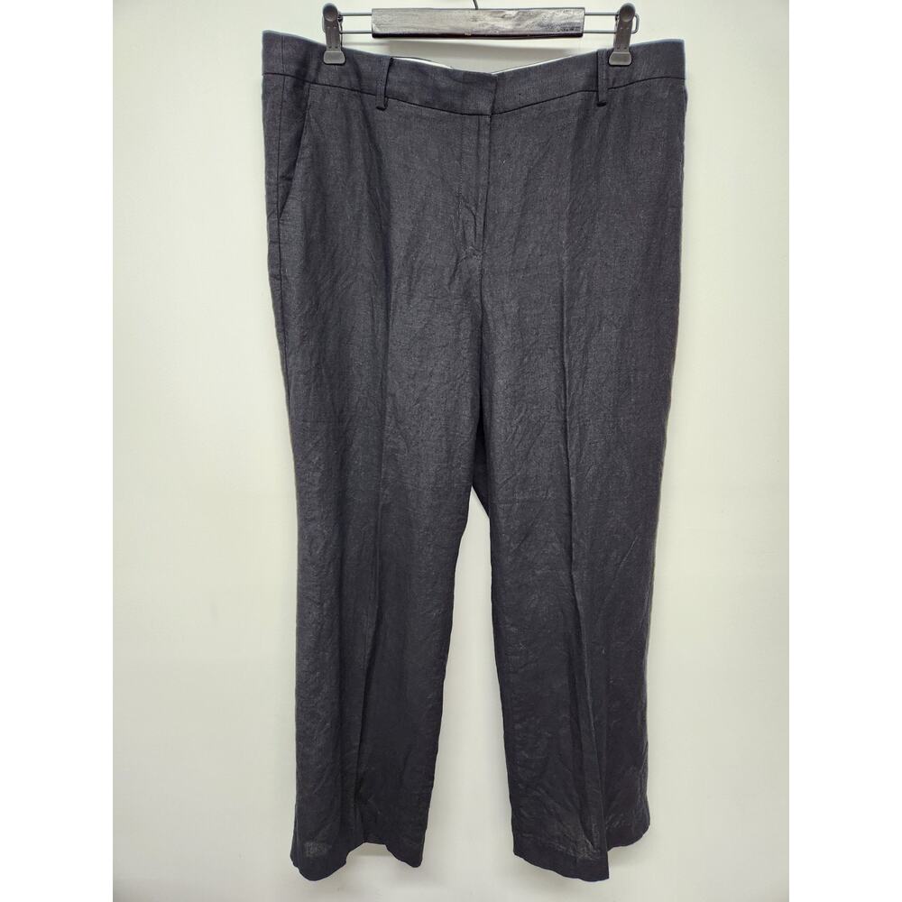 Talbots Women's Windsor Classic Linen Trouser Dress Pants, Size 16, In Black